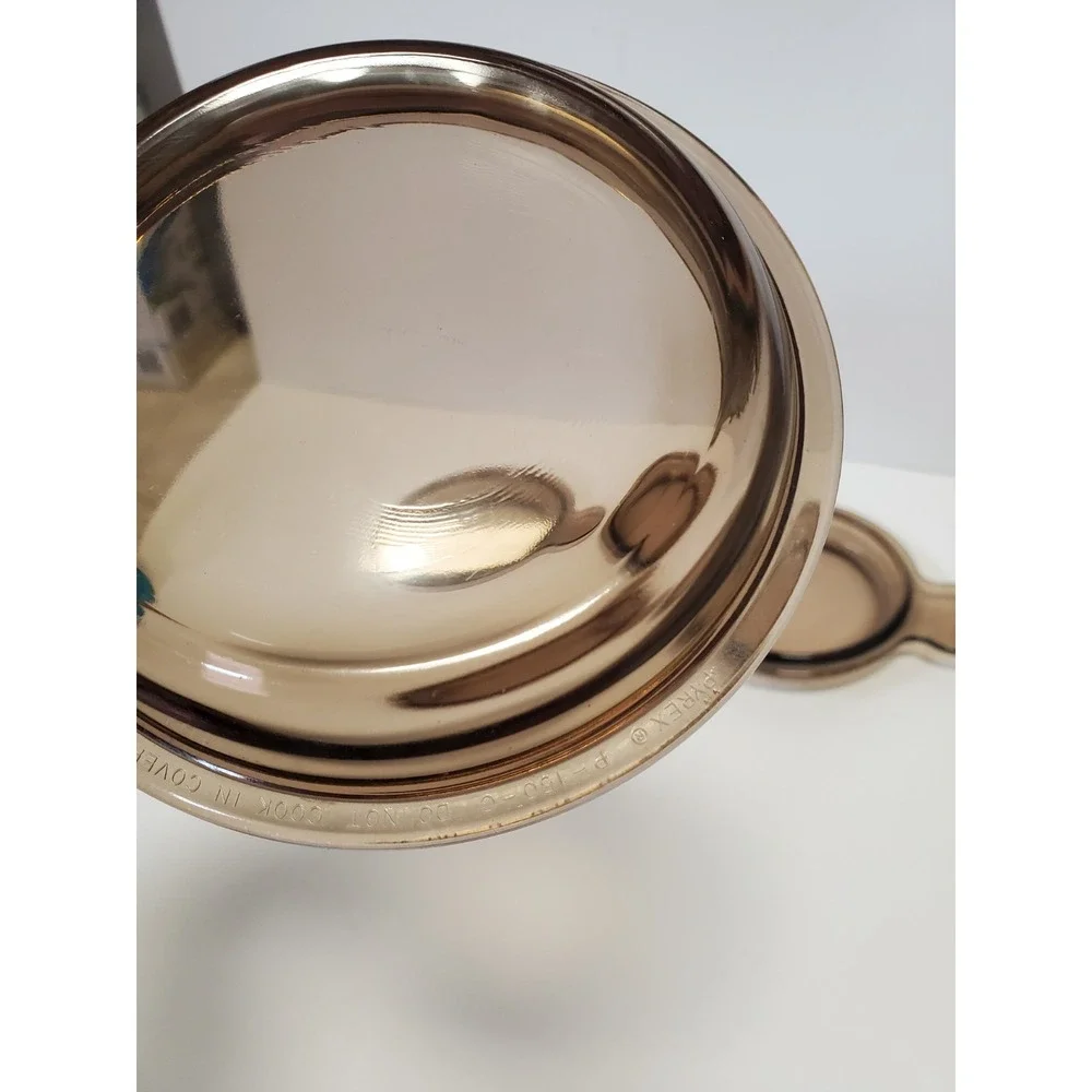 3 Pyrex P-150-C Amber Glass Lids For Corning Ware Grab It Bowl Lids Only